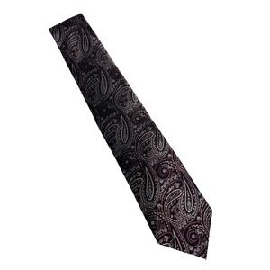 Pronto Uomo Couture Necktie Mens OS Burgundy Paisley Silk Formal Wedding Tie D30